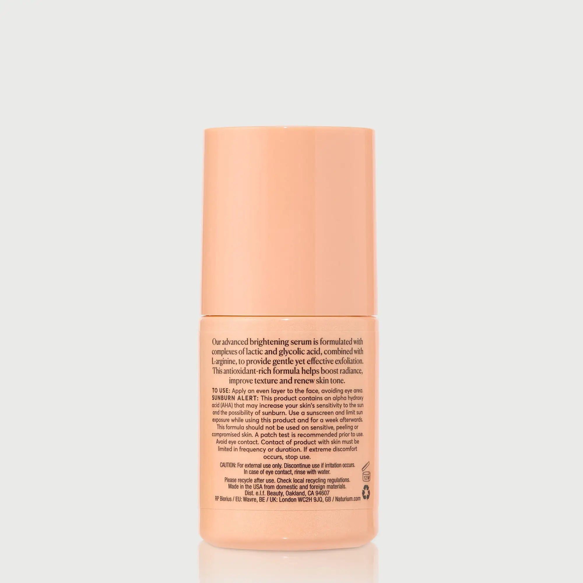 Naturium Multi-Bright Advanced Serum 30ml back label with ingredients