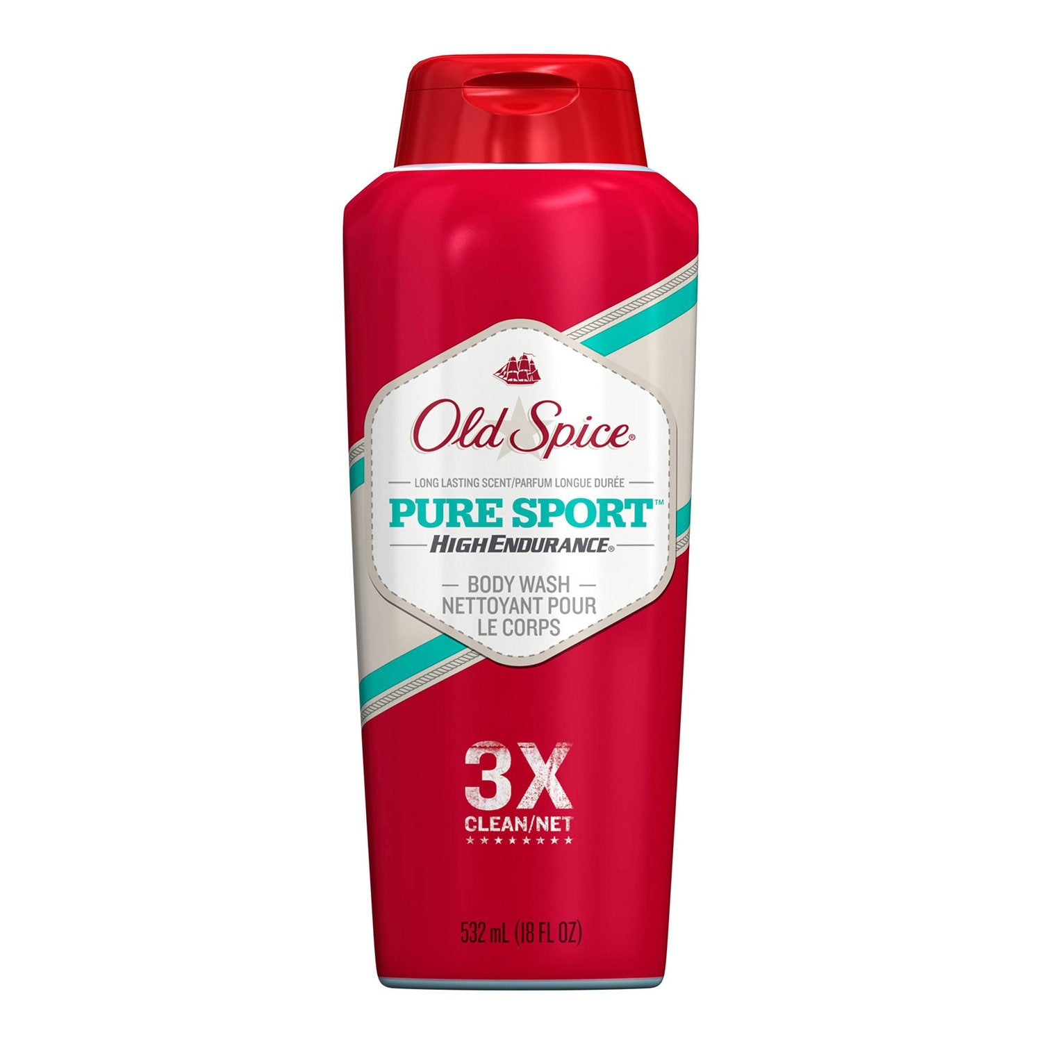 Old Spice Pure Sport High Endurance Body Wash, 3X Clean, 532ml