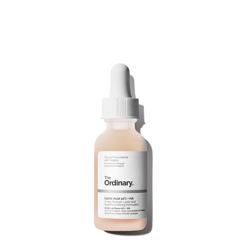 The Ordinary Lactic Acid 10% + HA 30ml exfoliating serum bottle